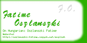fatime oszlanszki business card